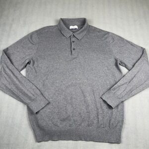 Modern Ambition Mens XL Gray‎ Long Sleeve Knit Polo Sweater Cotton Wool Blend